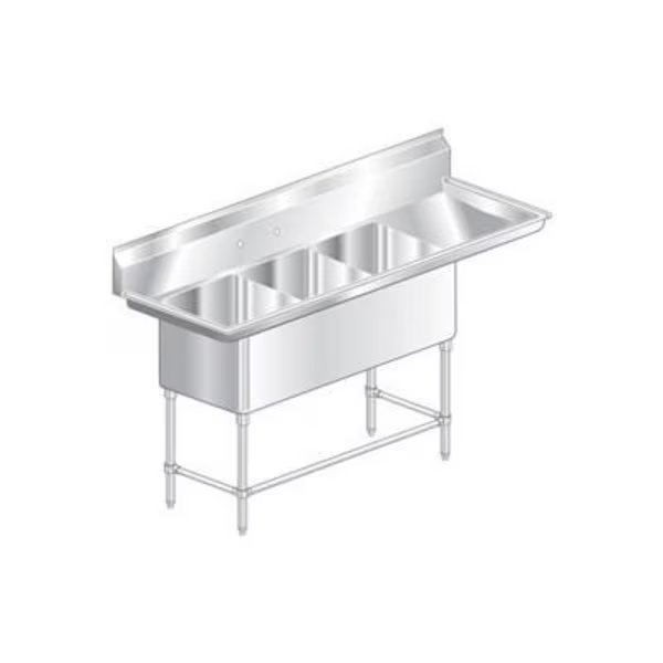 Aero Manufacturing Company® 2F3-2116-18R Three Bowl Aerospec SS NSF Sink, 18W Right Drainboard, Aero, Mfr#: 2F3-2116-18R